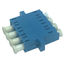Quadruple  LC fiber optic adapter, Singlemode/Multimode,Blue/Green/Aqua Color
