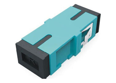 ISO RoHS ABS / PBT Aqua Blue color OM3 SC Simplex MM fiber optic adapter