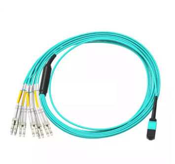 12 Cores Om3 MPO - LC UPC MM Fiber Optic Patch Cord Optical