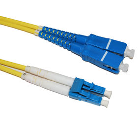Yellow cable SM Duplex Fiber Optic Patch SC / UPC Connector PVC Cable