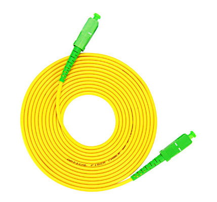 0.9 2.0 3.0mm LSZH Fiber Optic Patch Cable SC / APC Simplex SM Low Insertion Loss