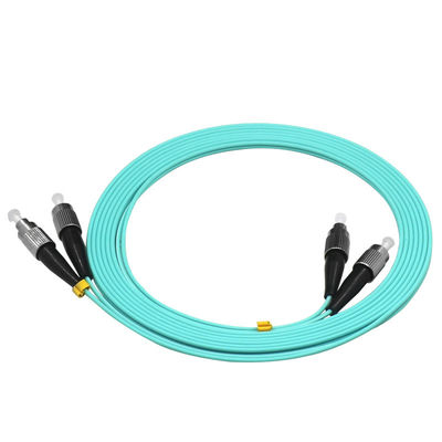 OM3 aqua duplex optical jumper FC/UPC corning fiber LSZH cable jacket