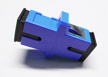 Ceramic Fiber Ferrule Blue SC UPC SM Simplex Fiber Optic Adapter with long flange